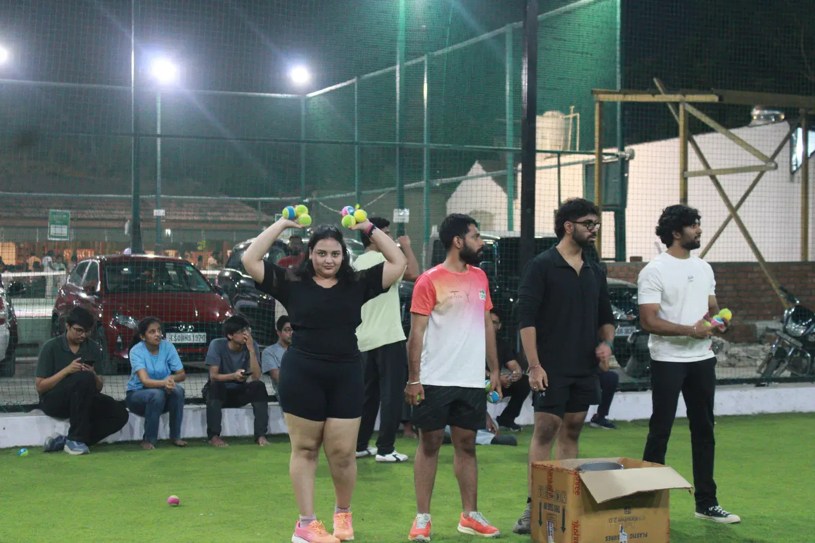 NPC participants playing outdoor games together on a turf